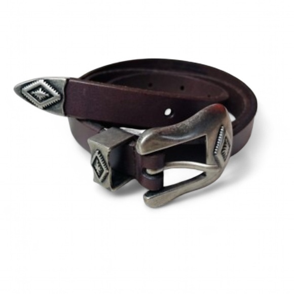 American Eagle Size M/L Women’s Genuine Cow Leather Belt Brown Western Boho - Picture 1 of 5